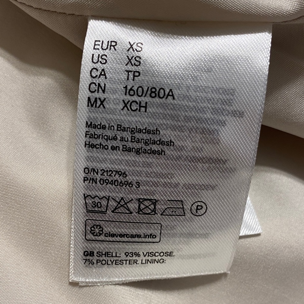 H&M Elegant Cream Women's Blazer Size XS - Picture 6 of 6
